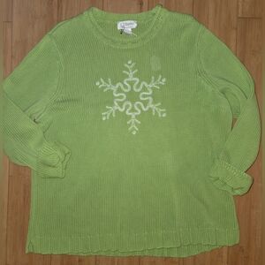 CJ Banks Light Green Knit Sweater